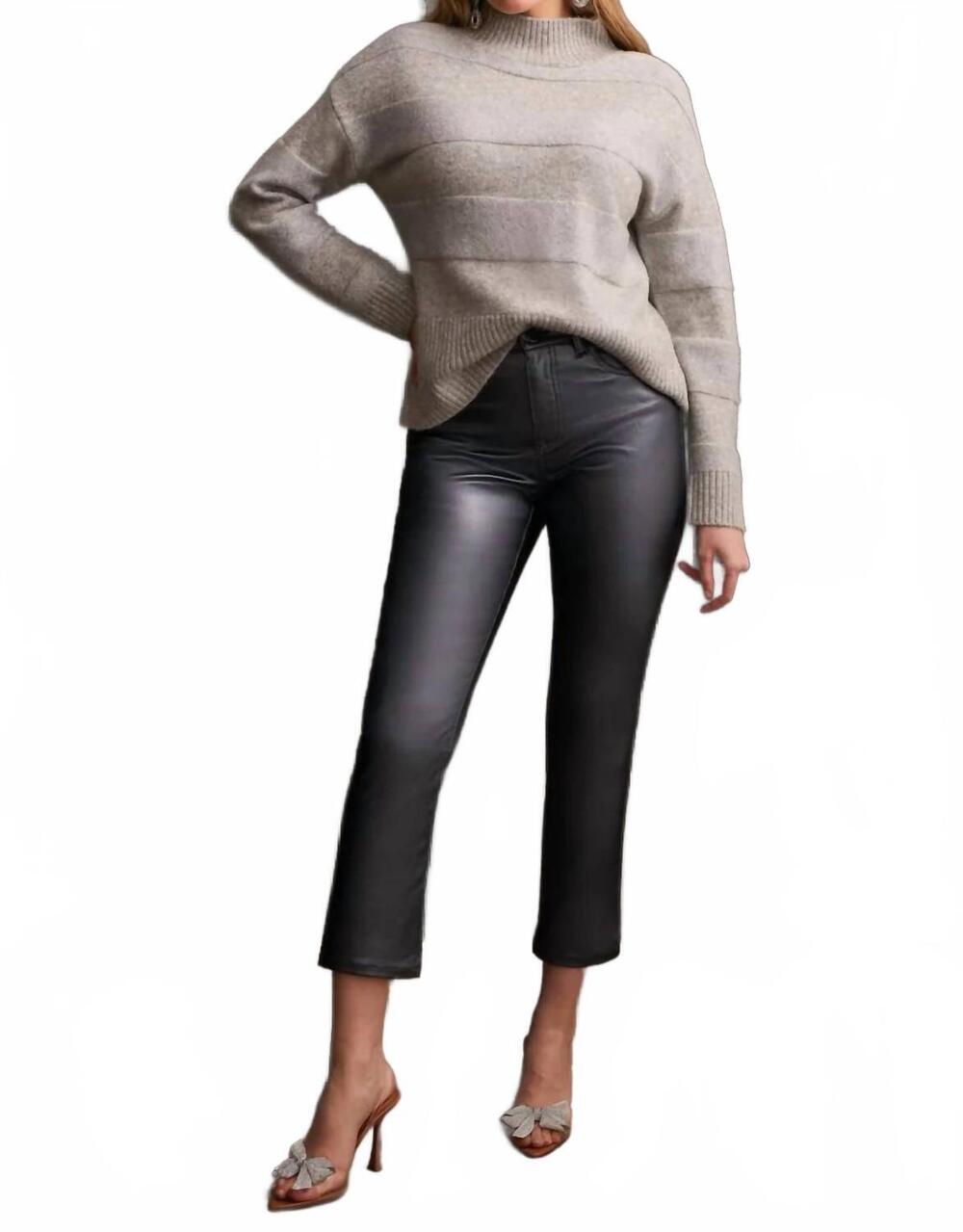 NEW TRIBAL long sleeve mock neck sweater in grey mix